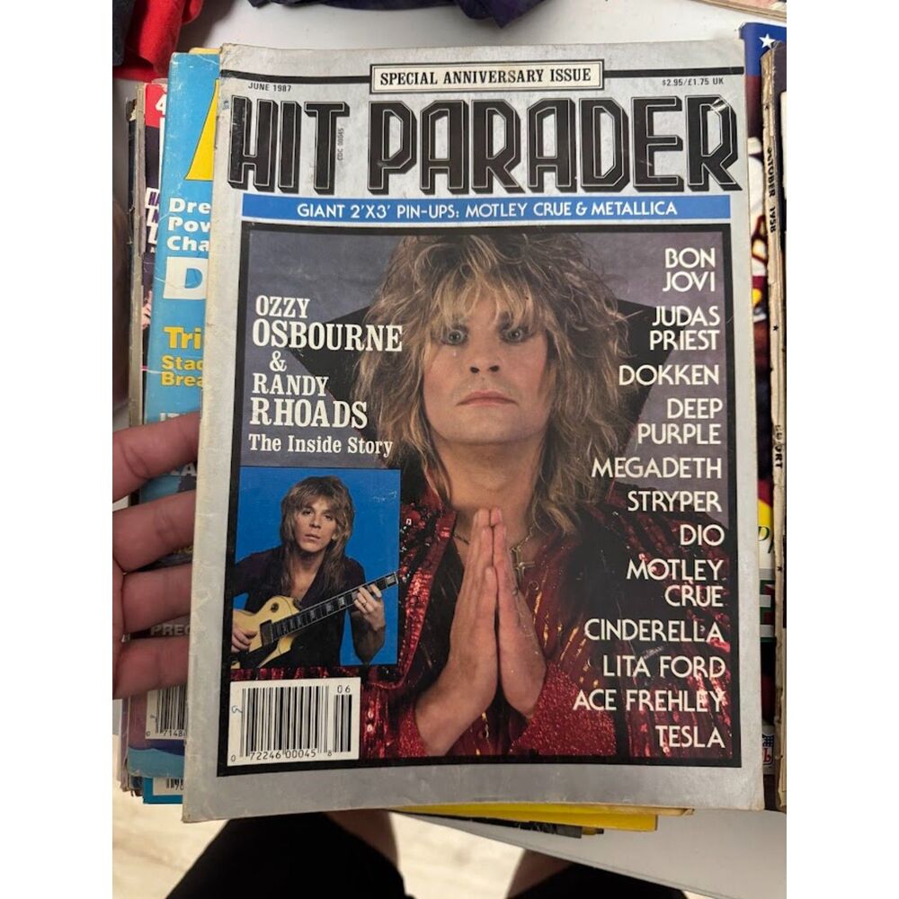 1987 June HIT PARADER Magazine- Ozzy Osbourne AC/DC Poster - Special - L 4273